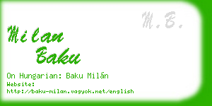 milan baku business card